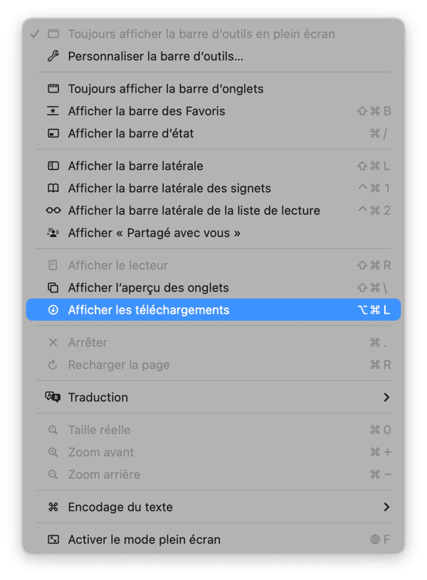 Effacez l'historique des t&eacute;l&eacute;chargements dans vos navigateurs - Safari