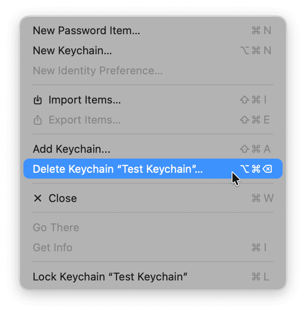 How to delete keychain on Mac