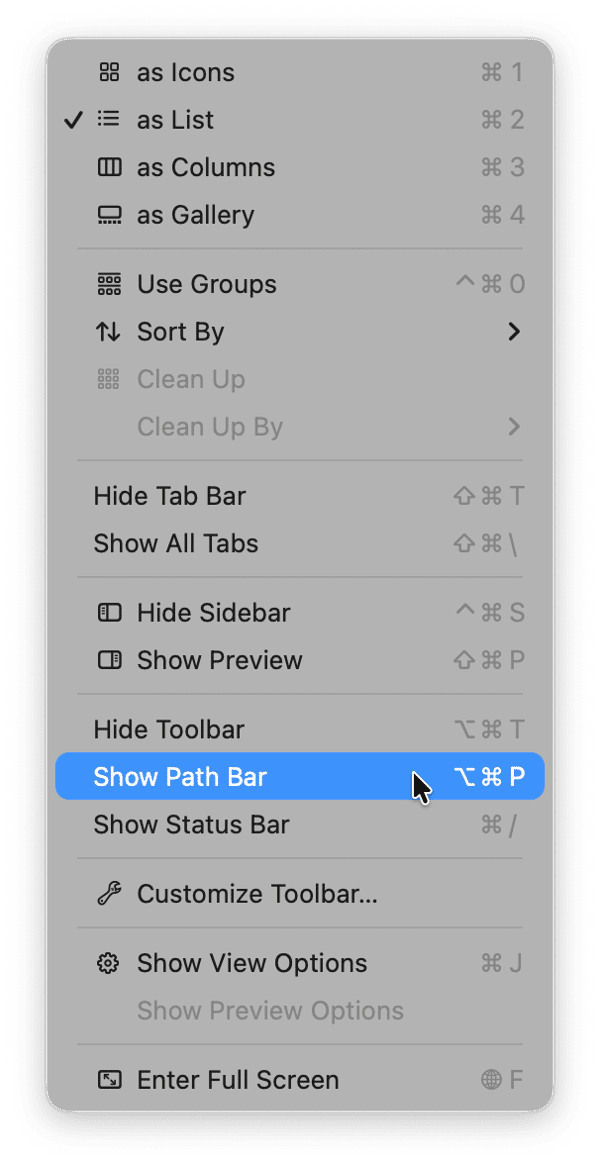 Show path bar