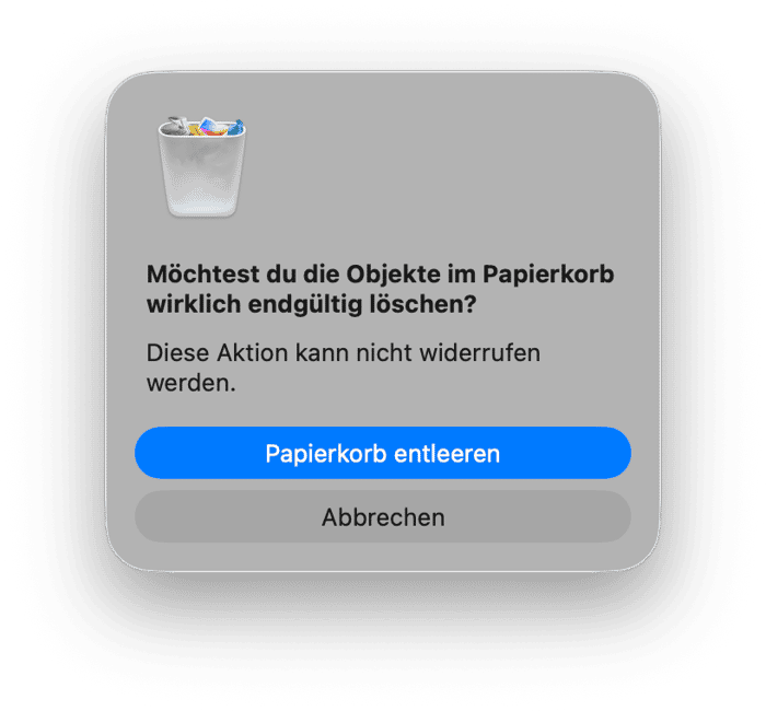 Entleeren Sie den Papierkorb