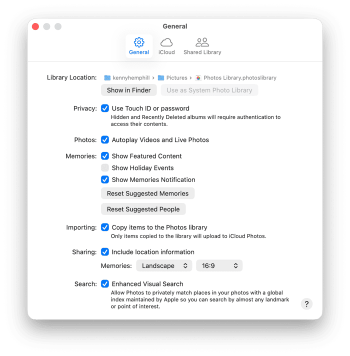 How to change the security setting for hidden photos