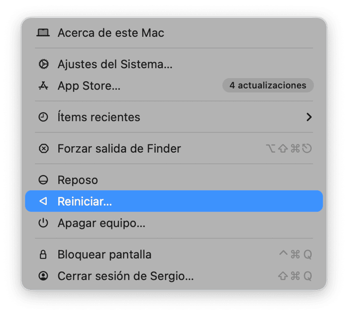 Reinicia tu Mac