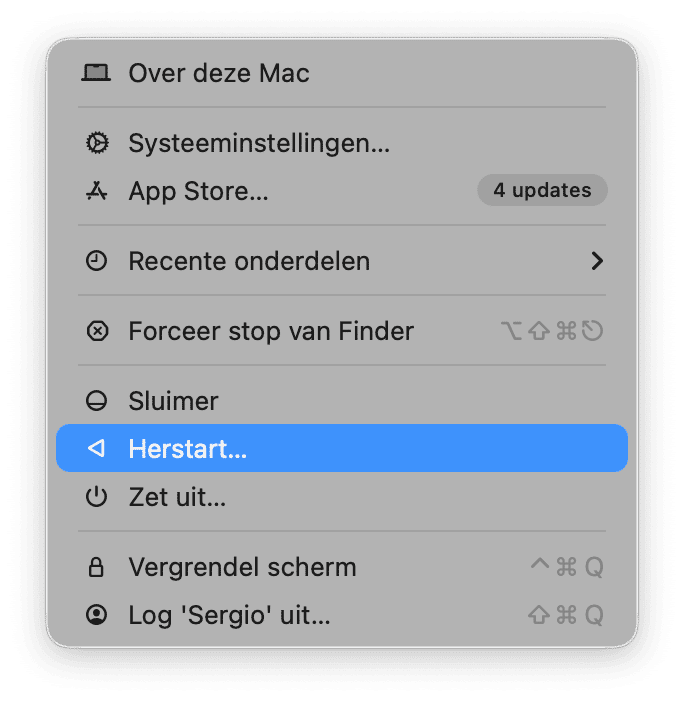 Herstart je Mac