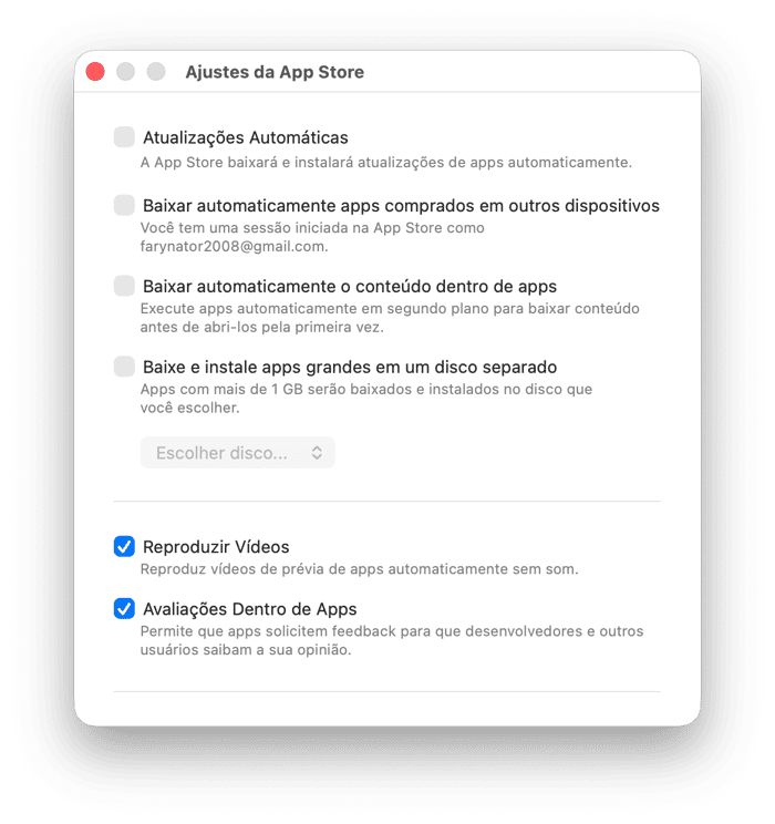 Como personalizar os ajustes de atualiza&ccedil;&atilde;o