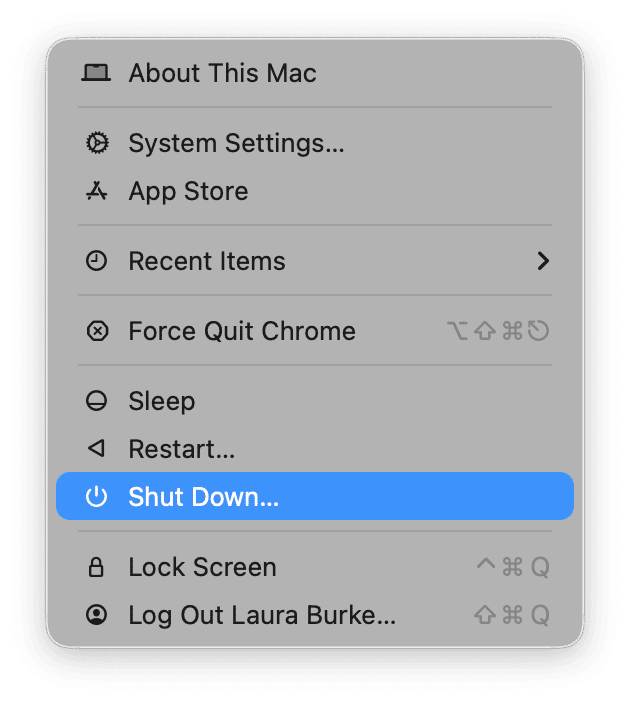Shut down your Mac