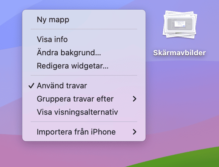 Hur organiserar jag foton p&aring; datorns skrivbord