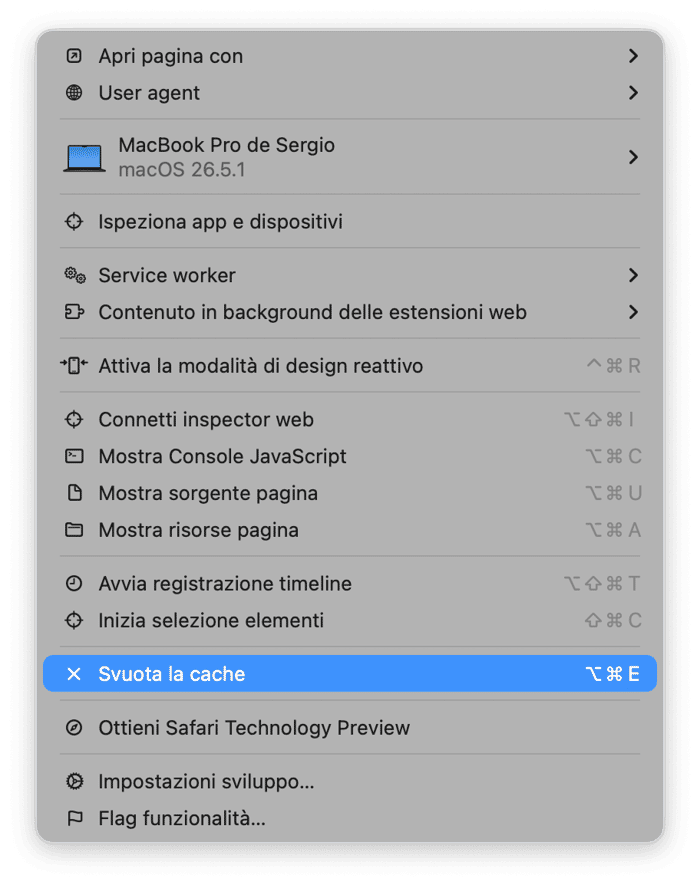 Come svuotare la cache