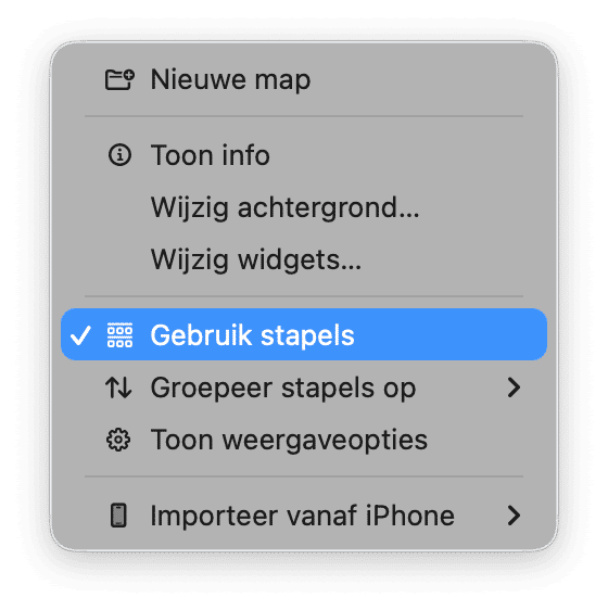 De weergave van de Downloads-map op je Mac wijzigen