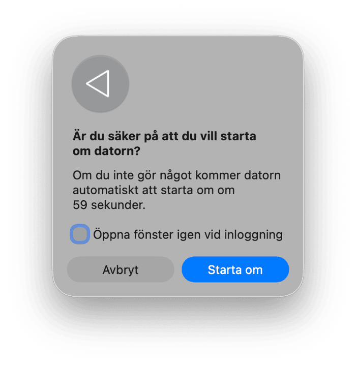 Starta om datorn