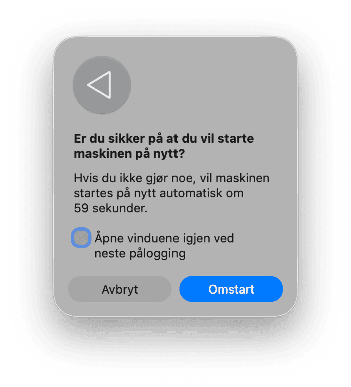 Start Mac-en p&aring; nytt