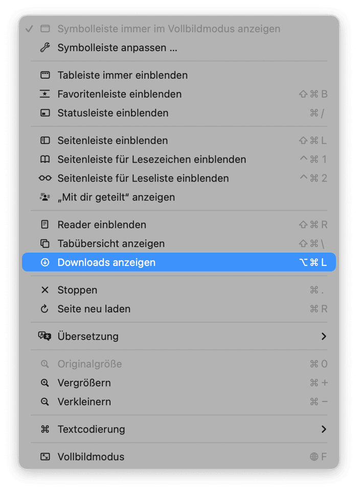 L&ouml;schen Sie den Download-Verlauf in Ihren Browsern - Safari