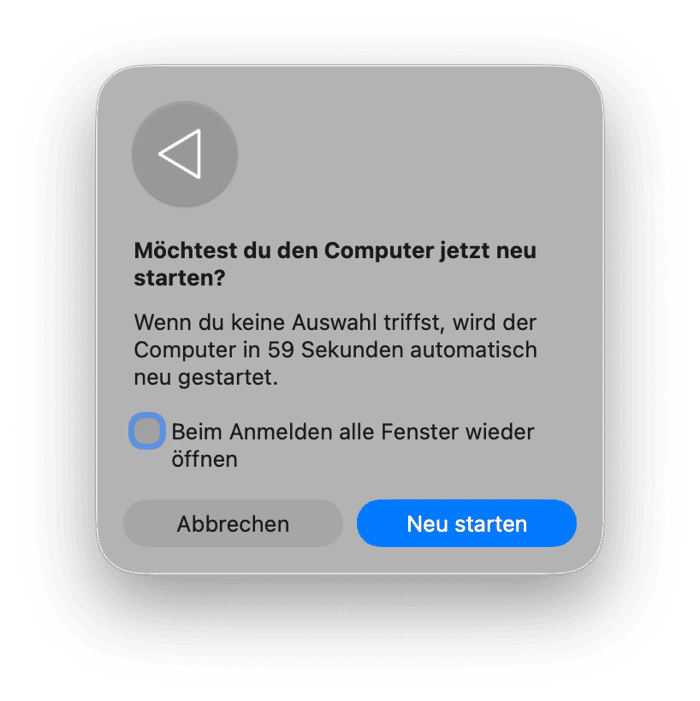 Starten Sie Ihren Mac neu