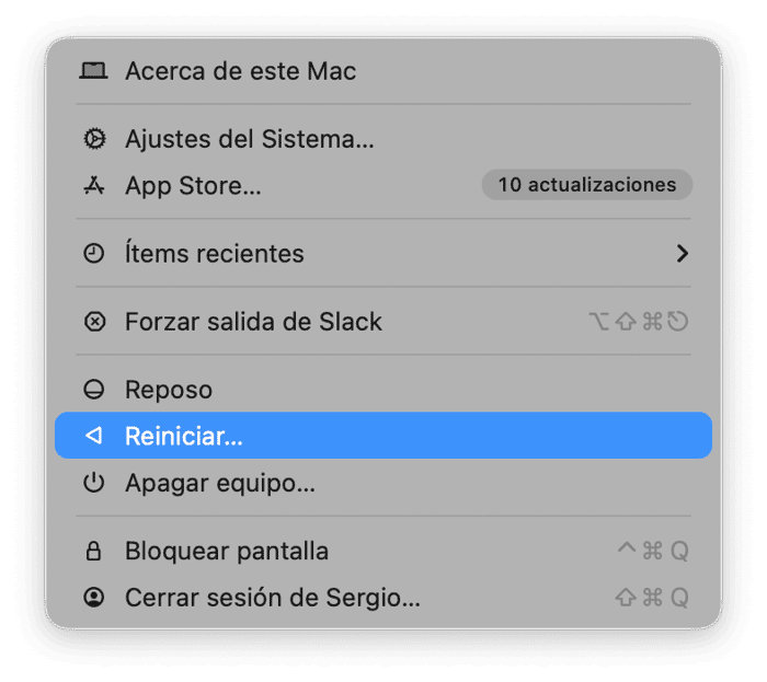 Reinicia tu Mac