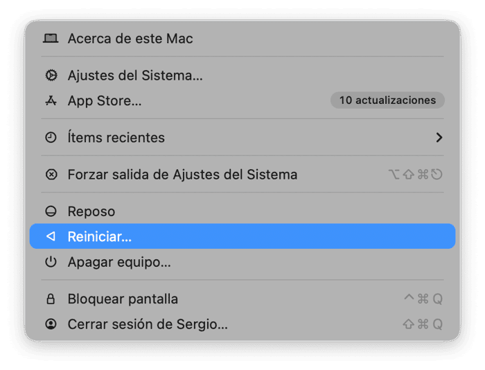Reinicia tu Mac