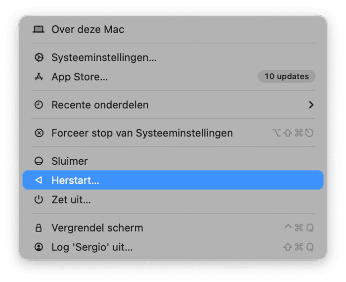 Herstart je Mac