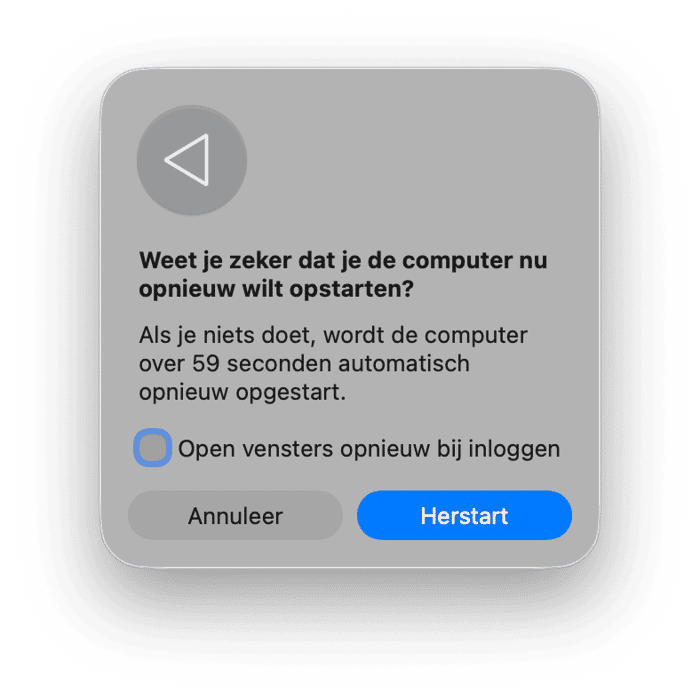 Herstart je Mac