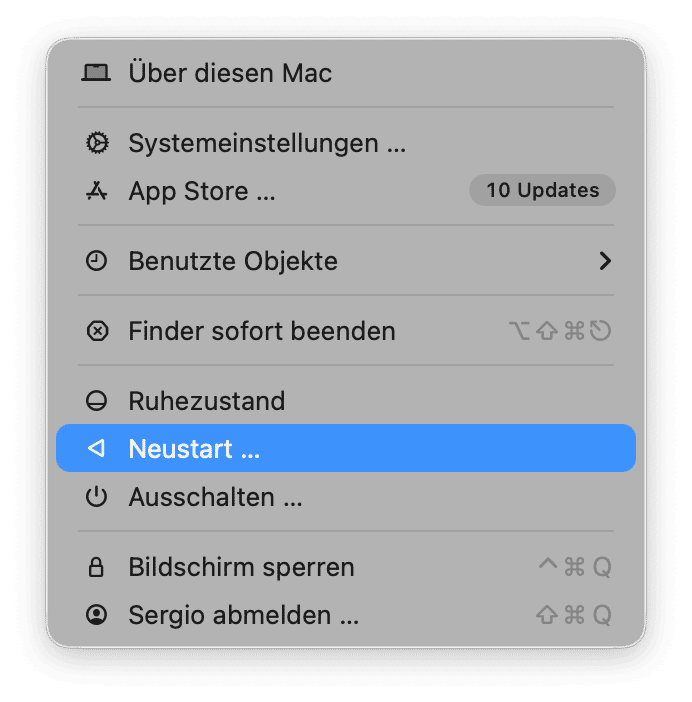 Starten Sie Ihren Mac regelm&auml;&szlig;ig neu