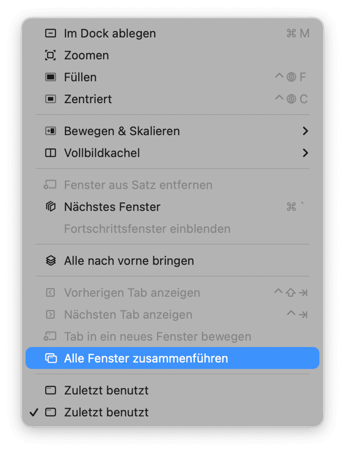 Schlie&szlig;en Sie alle Finder-Fenster