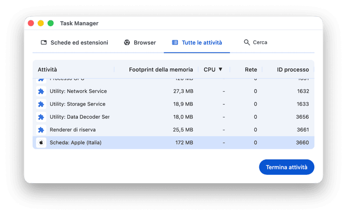 Fai clic su Altri strumenti > Task Manager