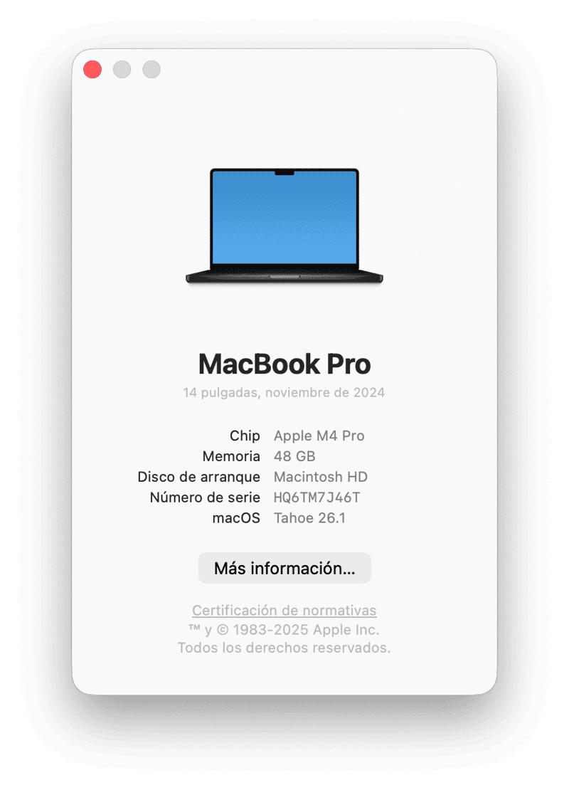 Revisa la informaci&oacute;n principal de tu Mac