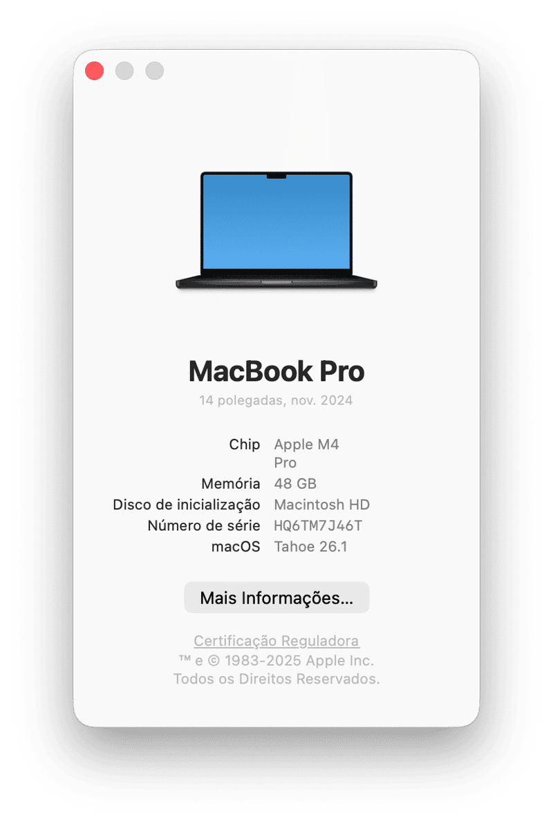 Verifique as informa&ccedil;&otilde;es principais do Mac