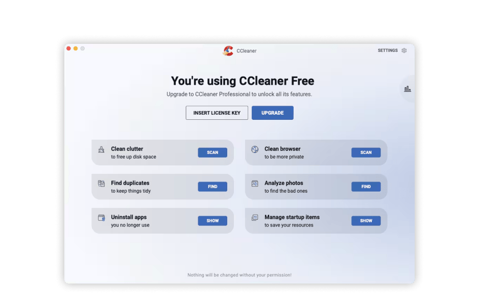 CCleaner interface