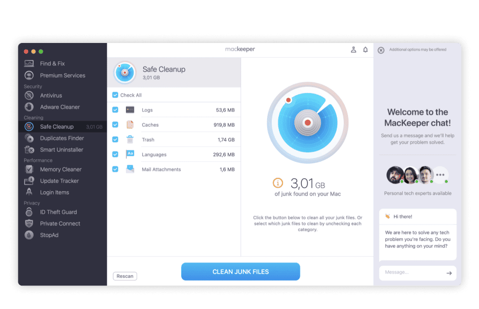 MacKeeper interface