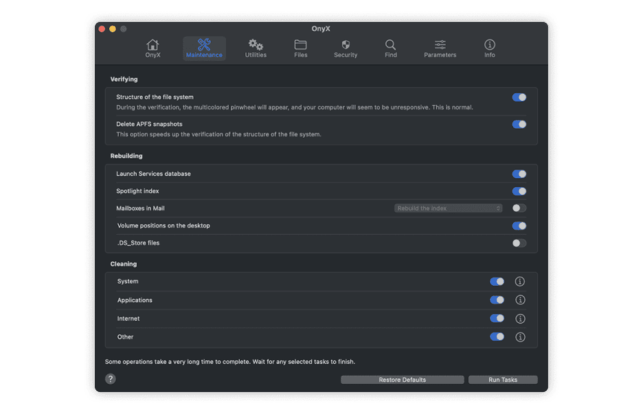 Onyx interface