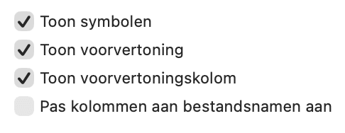 schakel 'Toon voorvertoning' uit