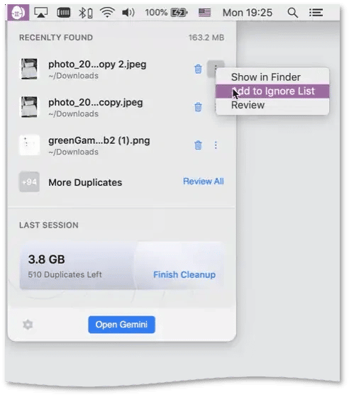 Adding duplicates to the ignore list