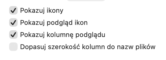 Wyłącz podgląd ikon