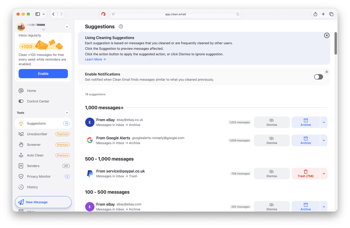 Clean Email inbox cleaner
