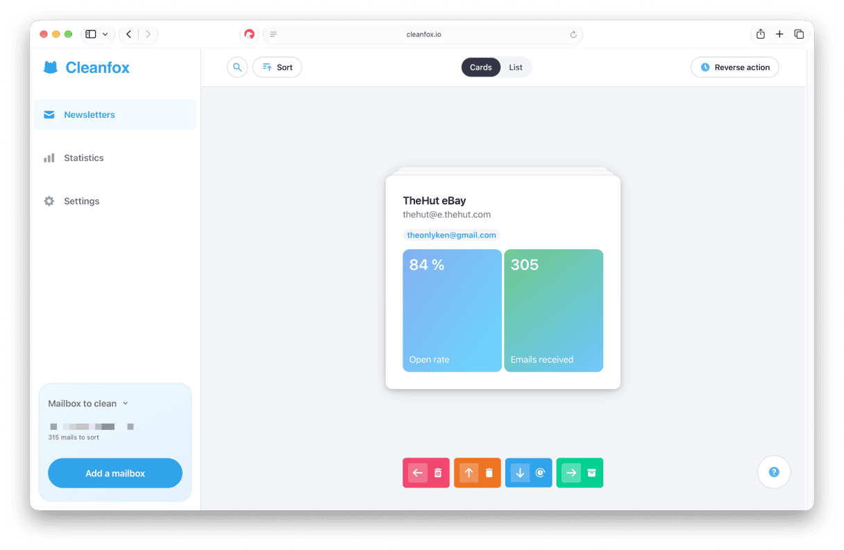 Cleanfox email cleaner