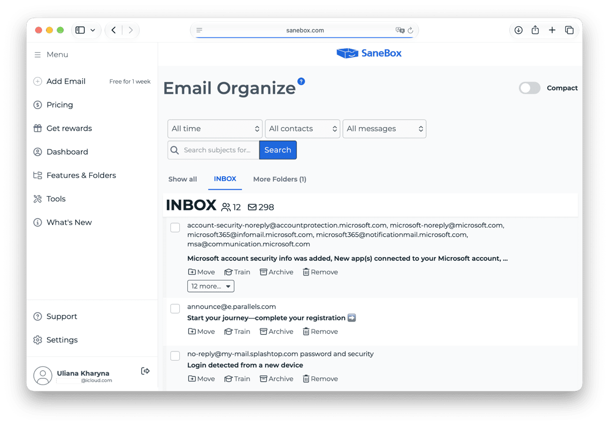SaneBox email management