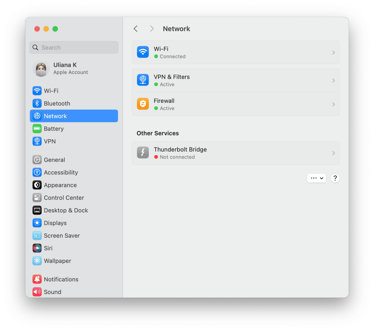 System Preferences - Network