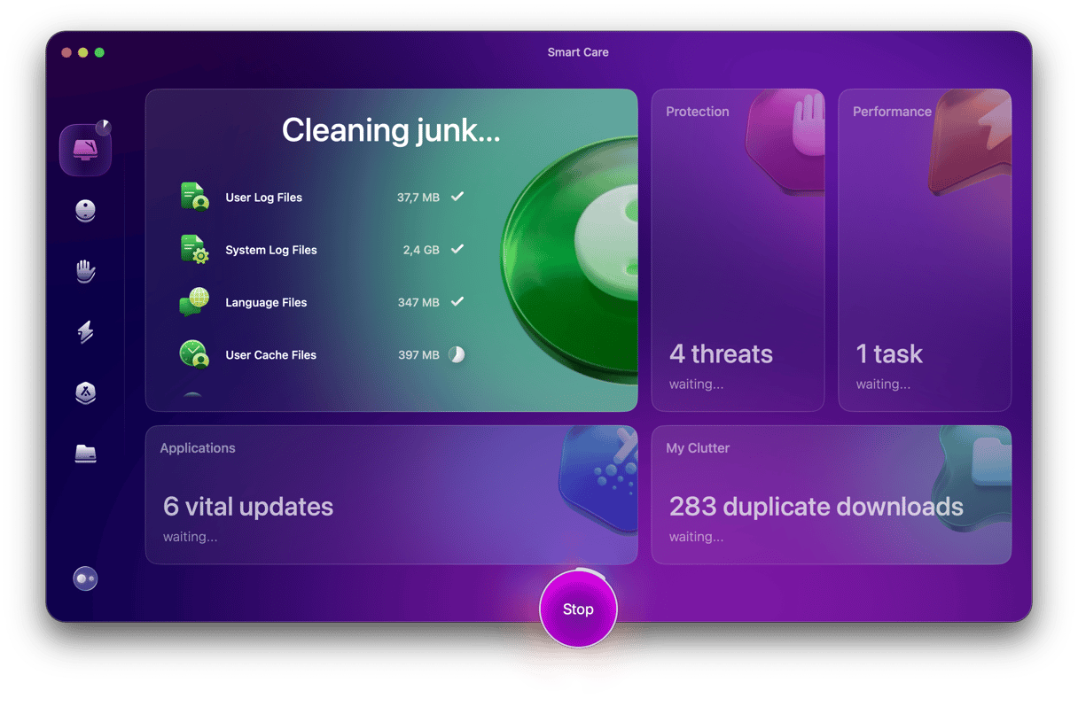 Smart Care clean in progress