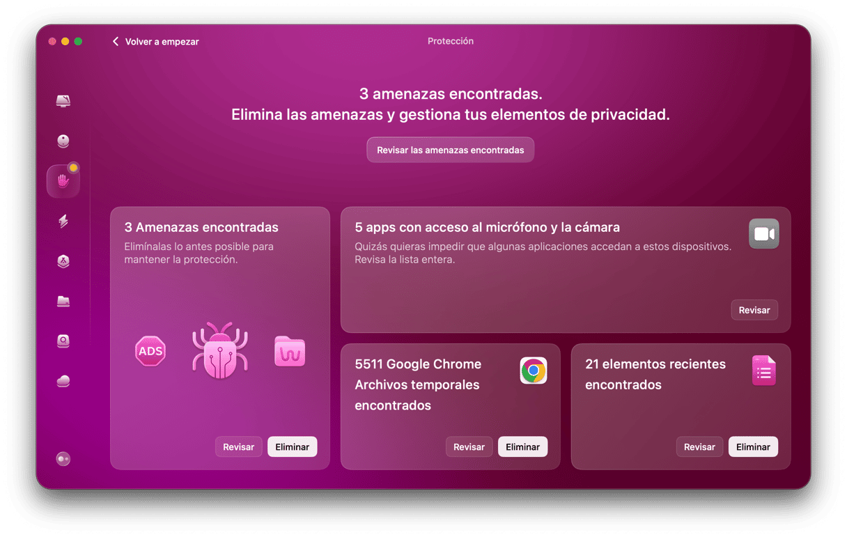 CleanMyMac &ndash; m&oacute;dulo Protecci&oacute;n