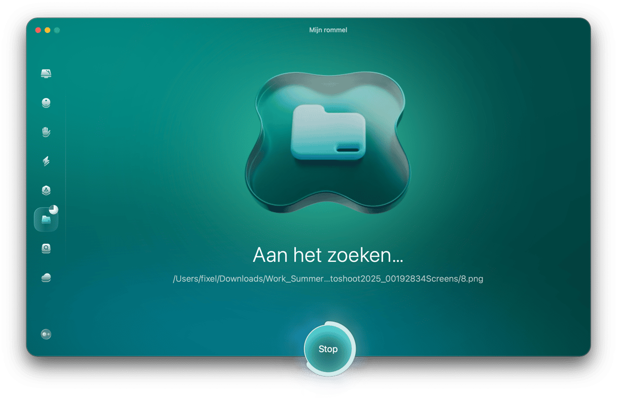 Selecteer je externe harde schijf in het keuzemenu en klik op 'Scan'