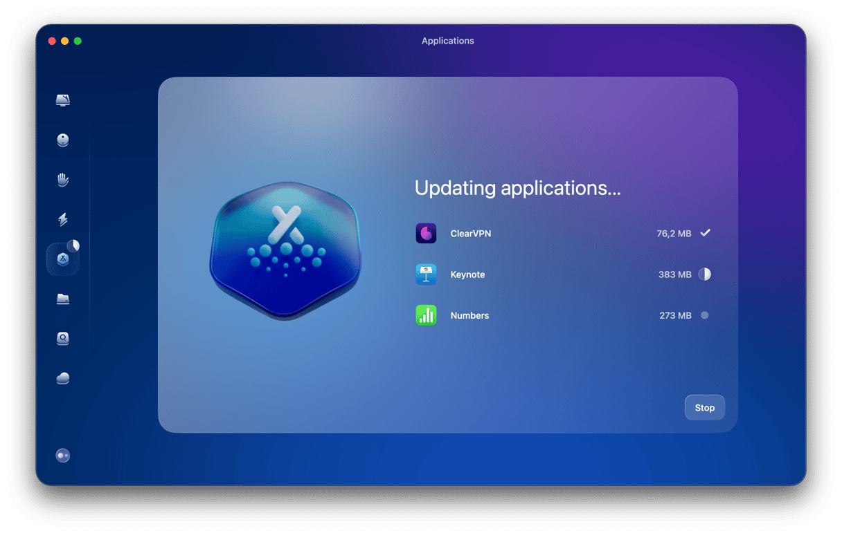 Applications tool in CleanMyMac