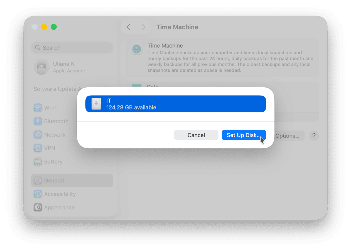 How to add backup disk on Mac