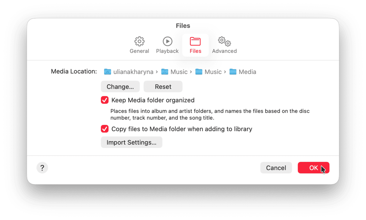 how to free up space on Mac - manage your Music Library