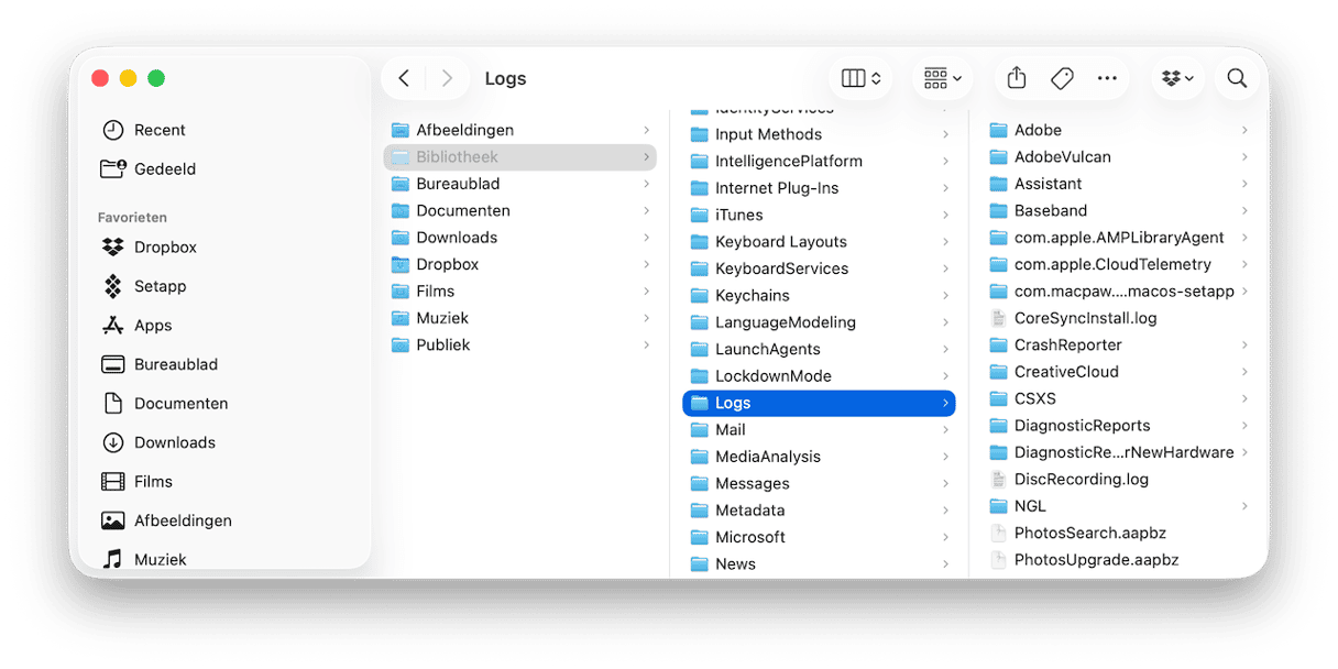Selecteer alle bestanden en stuur ze naar de Prullenmand
