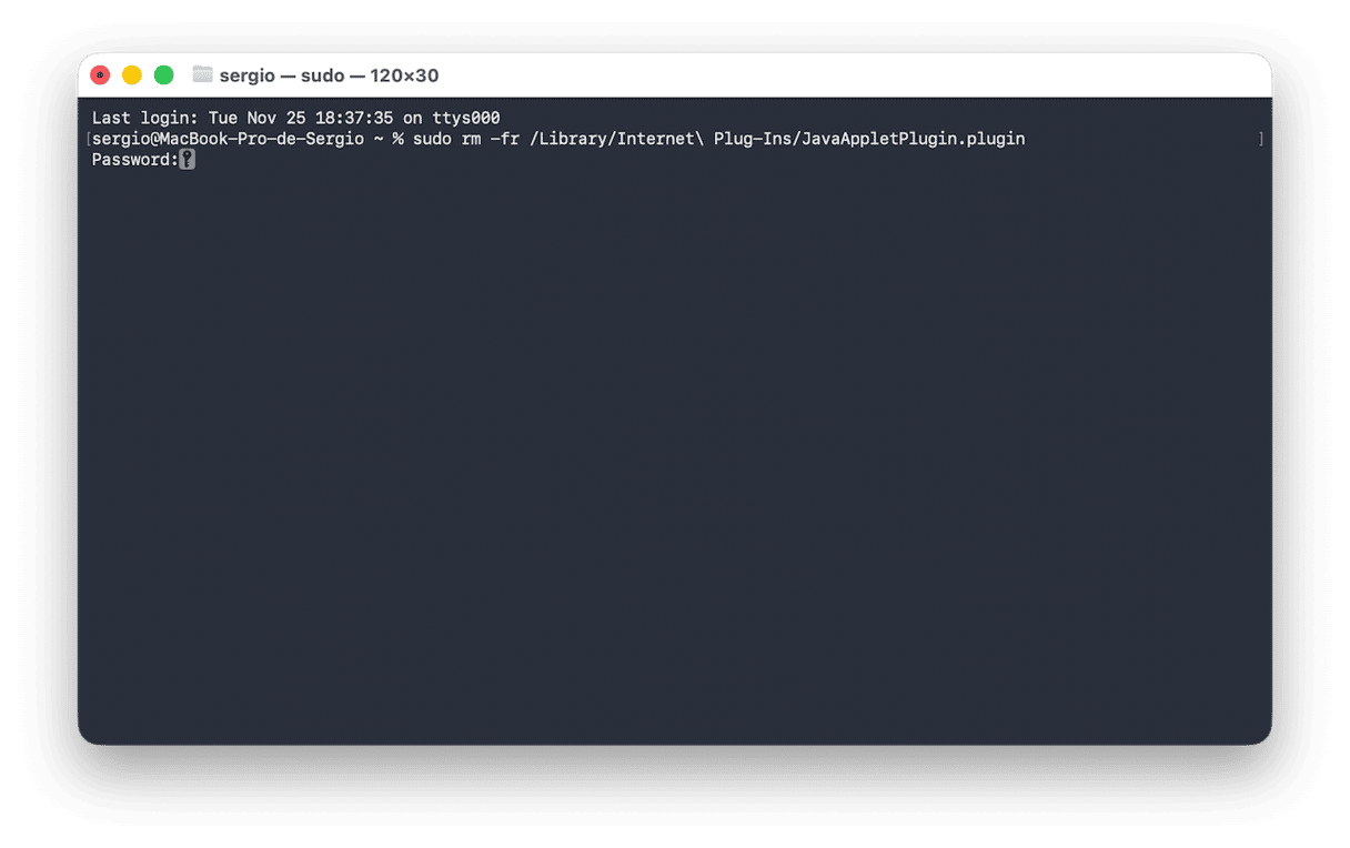 Vai in Applicazioni > Utility e fai doppio clic sul Terminale per aprirlo