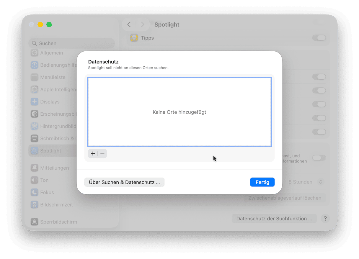 So erstellen Sie den Spotlight-Index neu: Die manuelle Methode