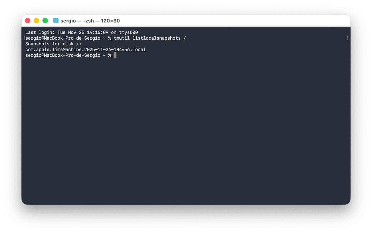 Elimina las instant&aacute;neas locales de Time Machine