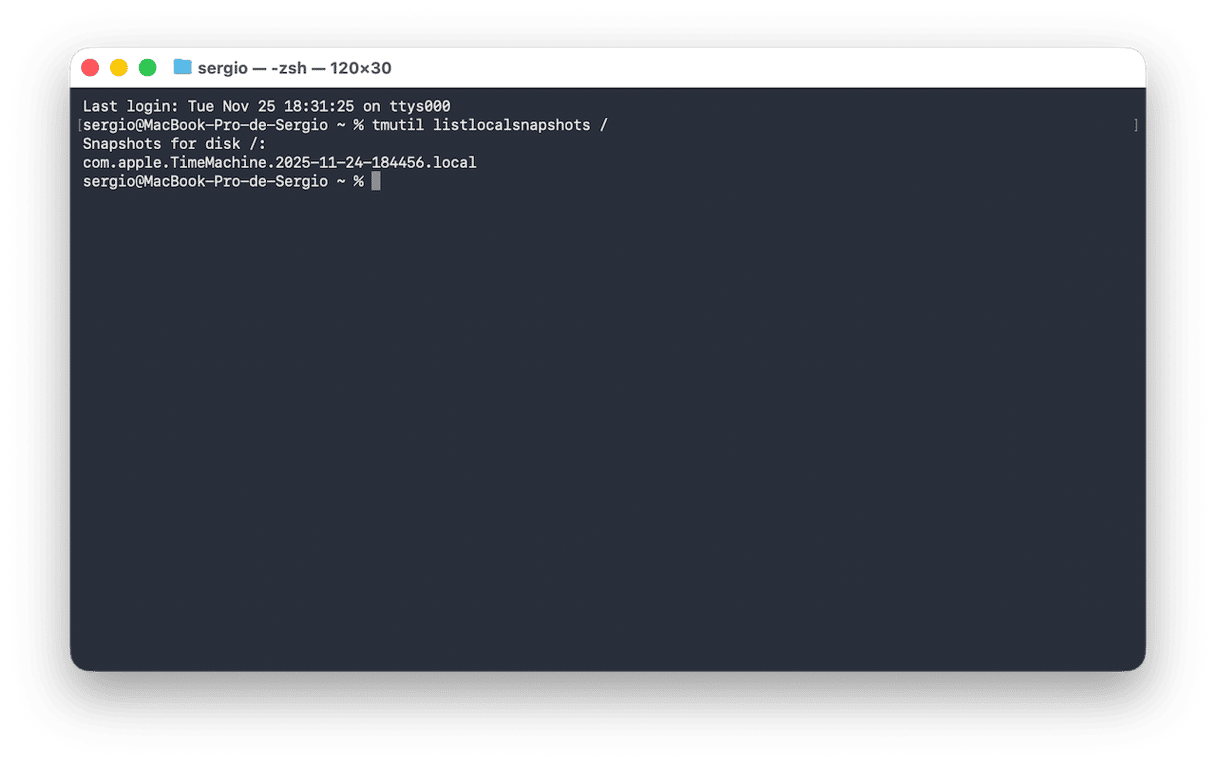 Eliminare le istantanee di Time Machine