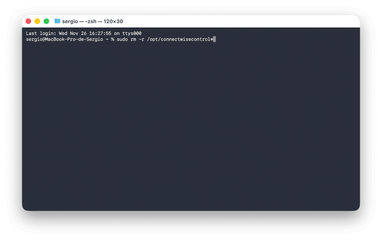 ターミナルを使用してScreenConnectをアンインストールする方法