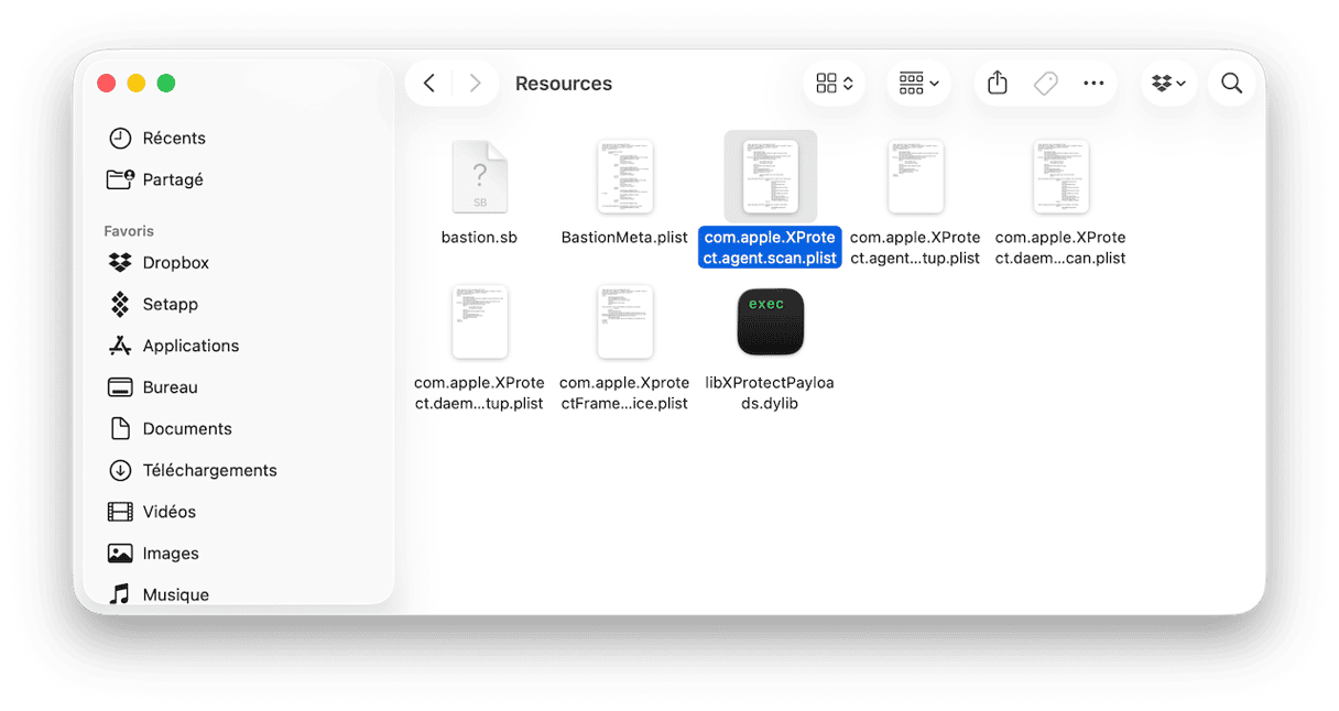 Dans Contents > Resources, vous trouverez les fichiers .plist d'XProtect qui indiquent ce qu'il v&eacute;rifie