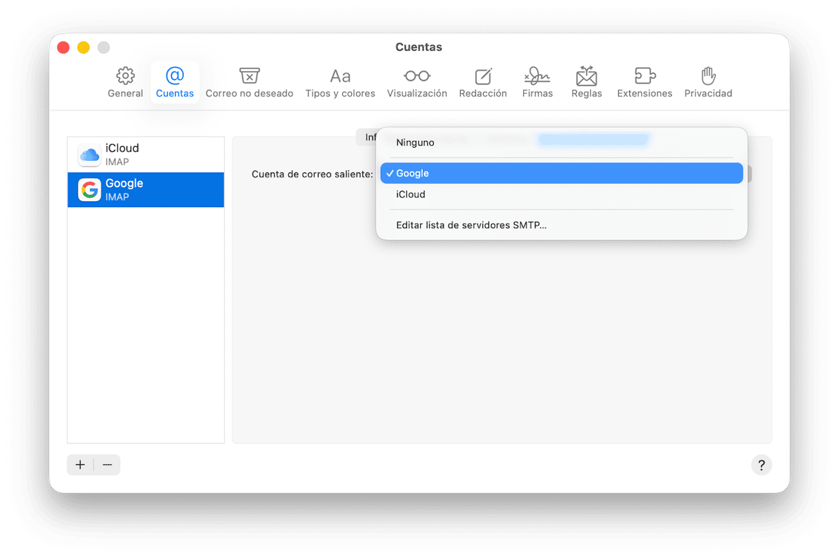 Haz clic en el men&uacute; Mail y ve a Ajustes