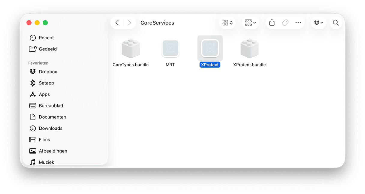 Druk op Command + Shift + G en plak dit bestandspad gevolgd door Return: /Library/Apple/System/Library/CoreServices/XProtect.app